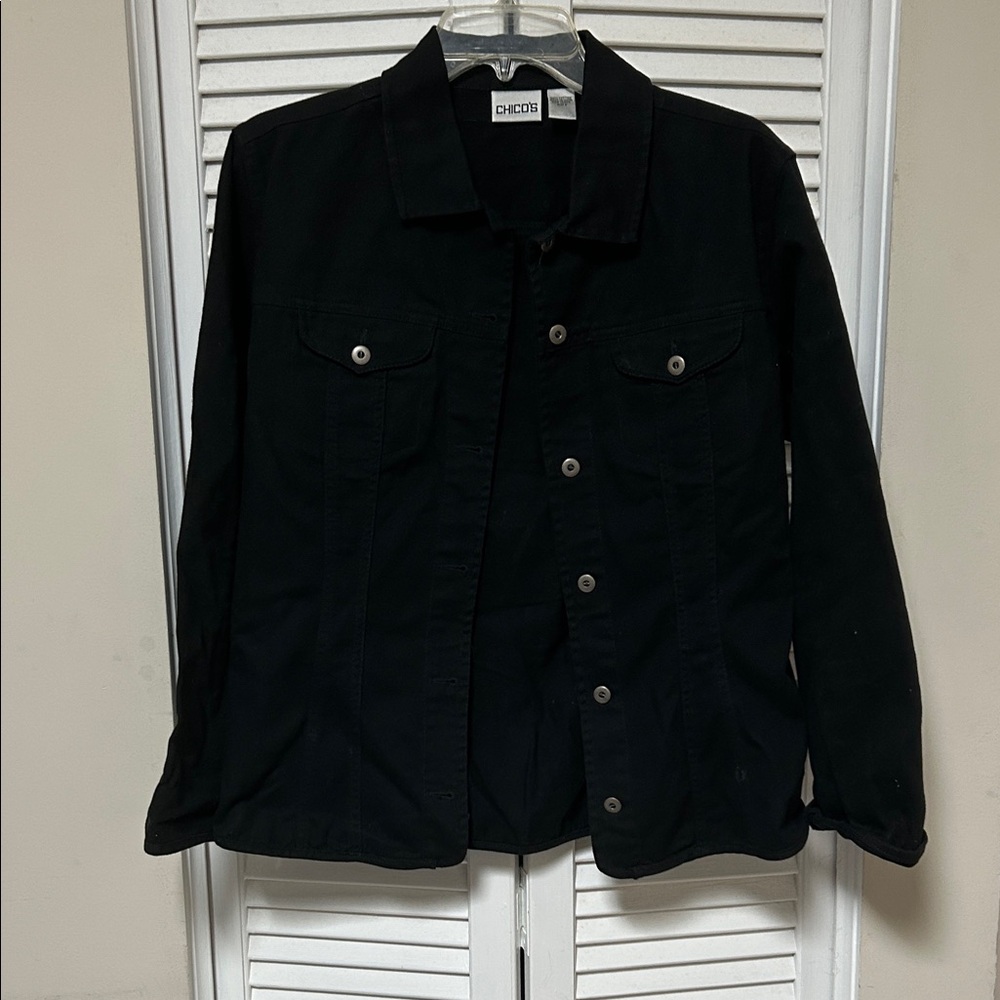 Lightweight, black, jean jacket